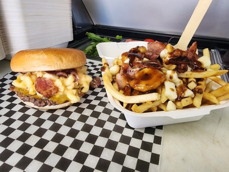 Smashed YXY burger and poutine
